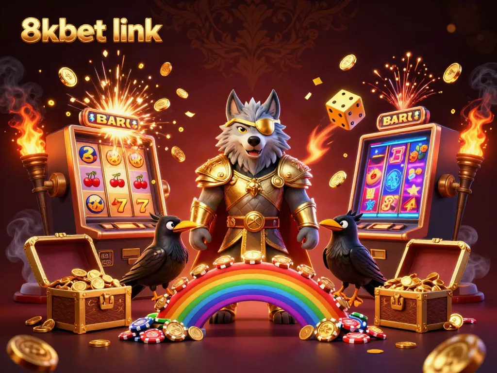 Experience the thrill of winning with the 8xbet link amidst a vibrant casino scene filled with dynamic gaming elements.