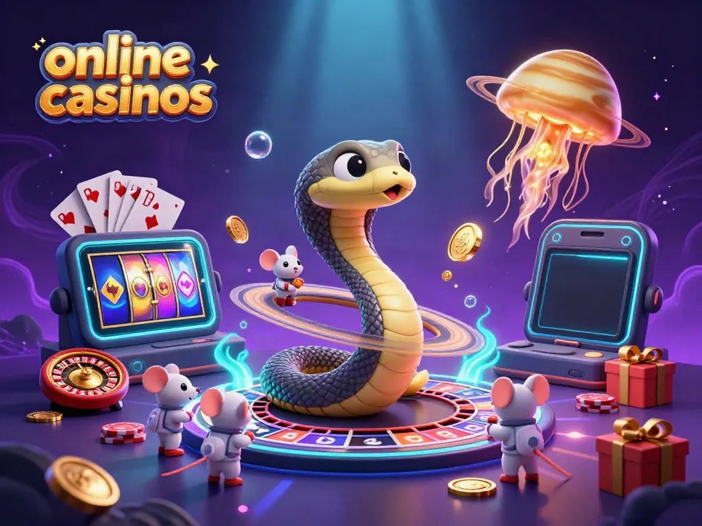 Betting action at online casinos with a cosmic twist featuring cartoon characters.