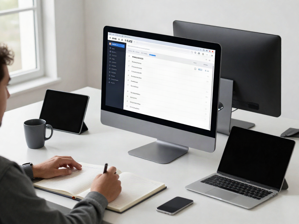 Focused user exploring 주소모음 links in a modern digital workspace.