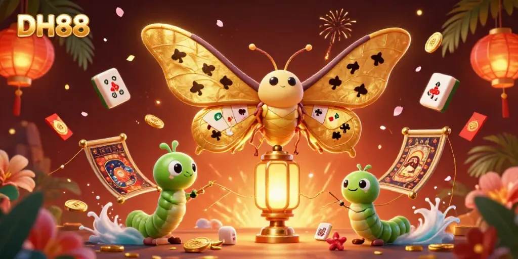 Experience the dynamic world of DH88 casino with vibrant characters and detailed gambling elements.